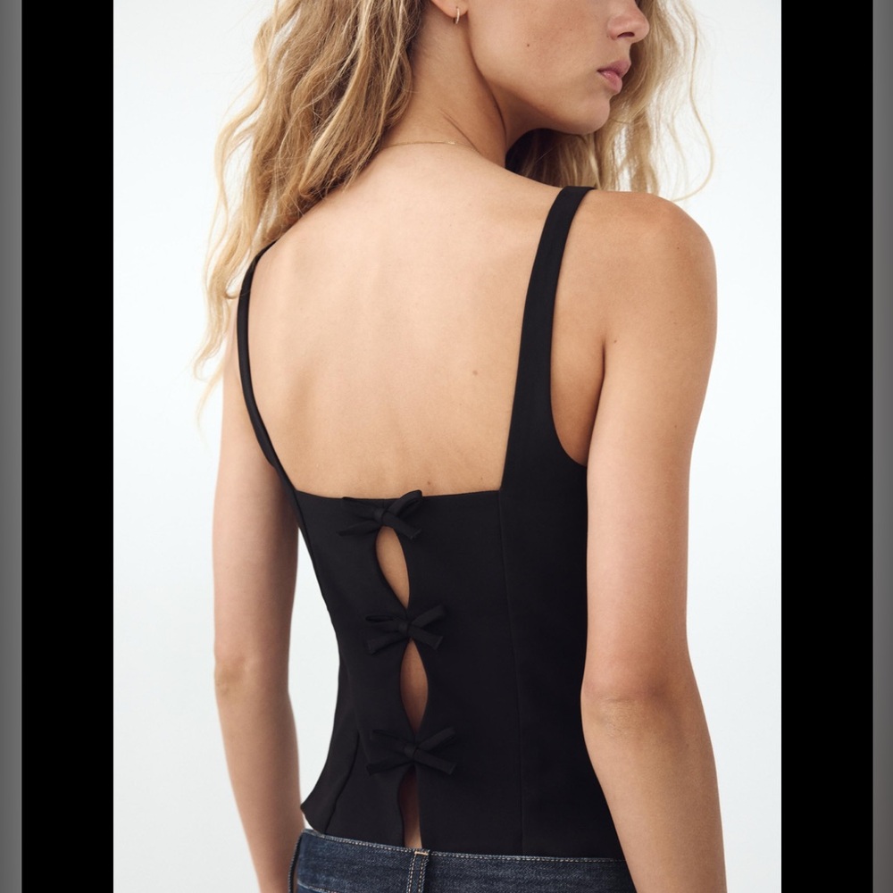 Zara top with bows in back